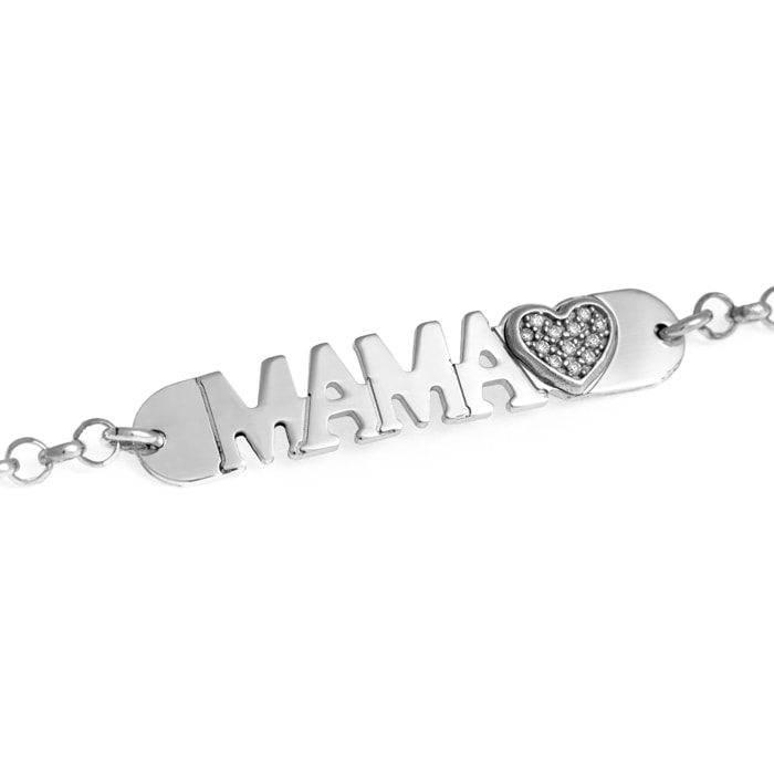 Pulsera de Plata de Ley 925 con inserción de colgante MAMA
