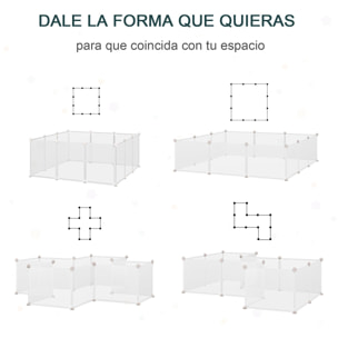 Valla para Animales de Metal Modulable con 12 Paneles Cobayas y Cachorros