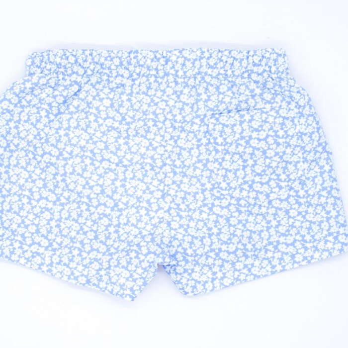 Bóxer de flores azul celeste.