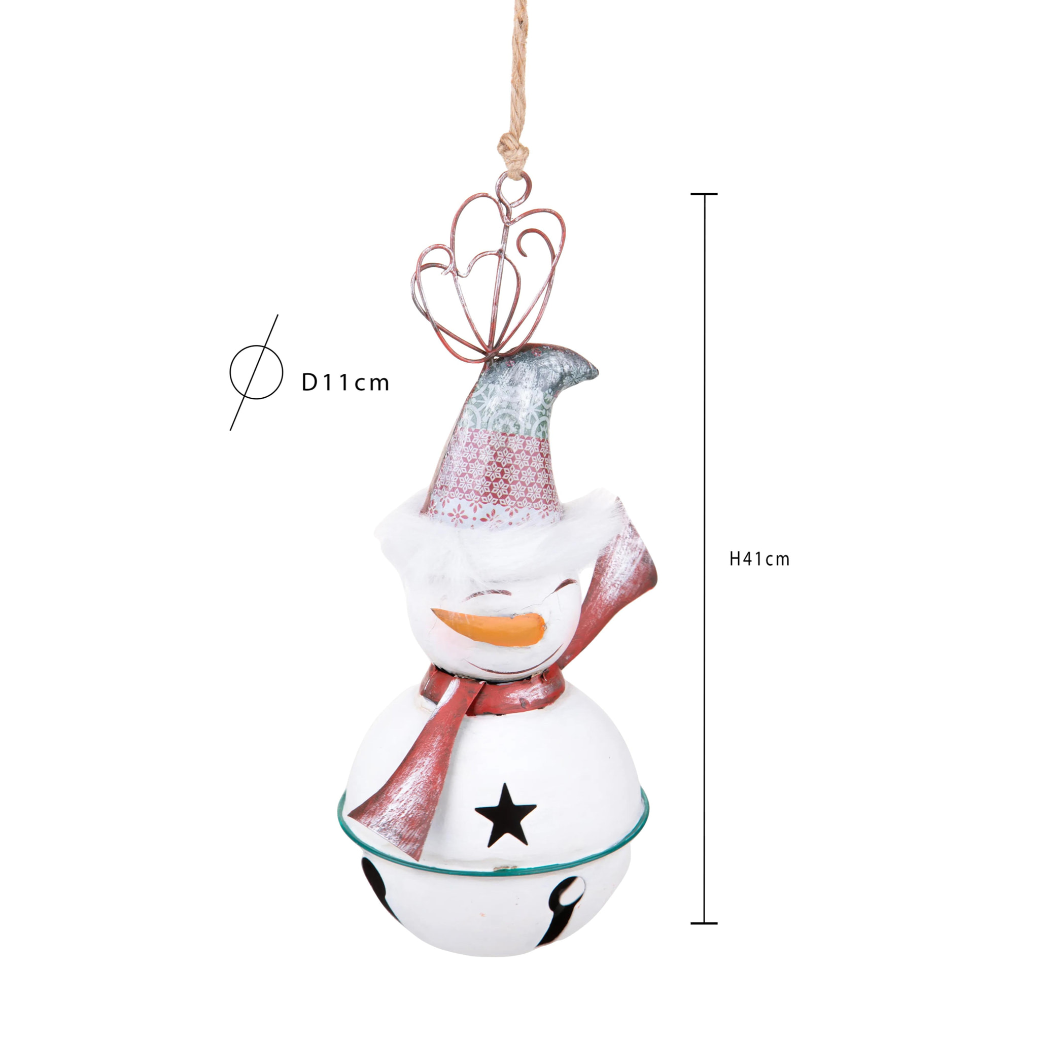 Sfera D.11 Cm con Pupazzo Neve - Pezzi 1 - Colore:Bianco - Bianchi Dino - -