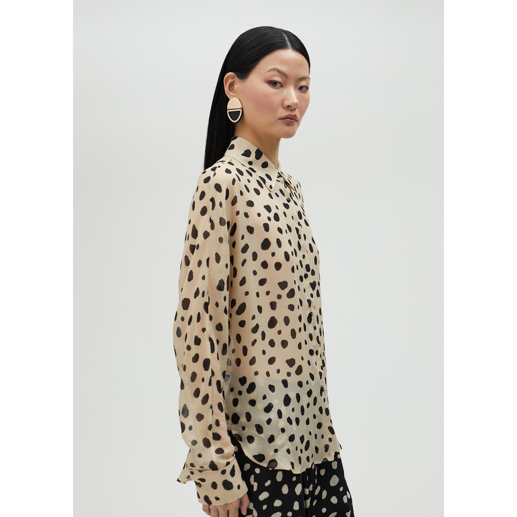 Camicia nera a pois