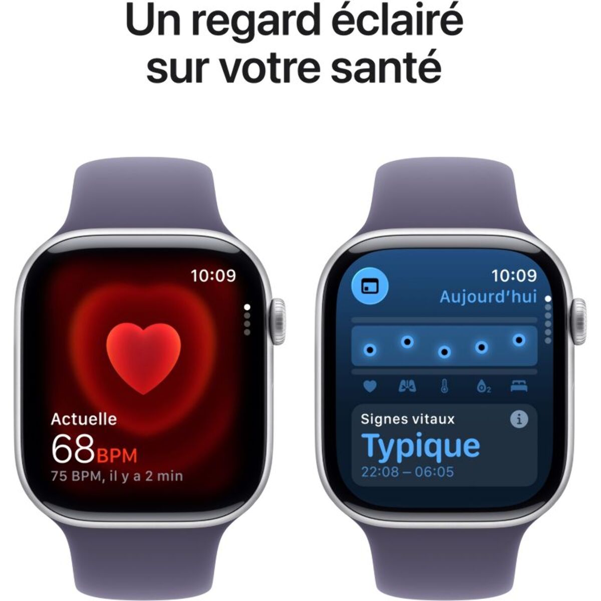 Montre connectée APPLE WATCH 46mm Alu Argent / Violet Serie 11 M/L