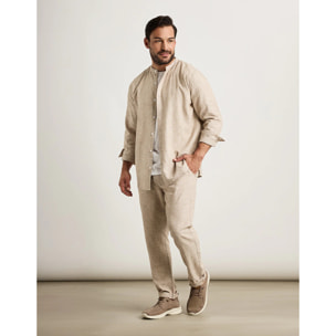 Pantalón Largo Beige Lino - Daniel
