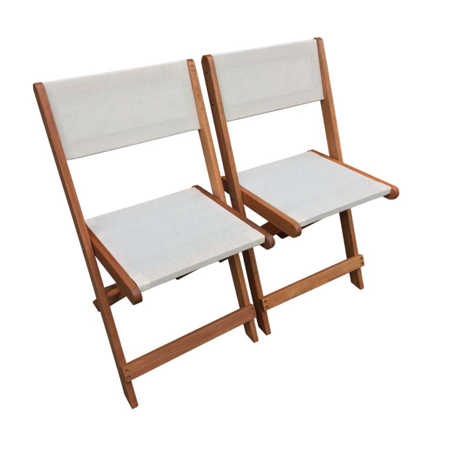 Table et chaises de jardin en bois exotique  "Séoul" - 1 Table + 6 chaises - Maple - Beige