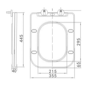 Infinitio Abattant de WC rectangulaire, Avec frein de chute, blanc (SATINFP12)