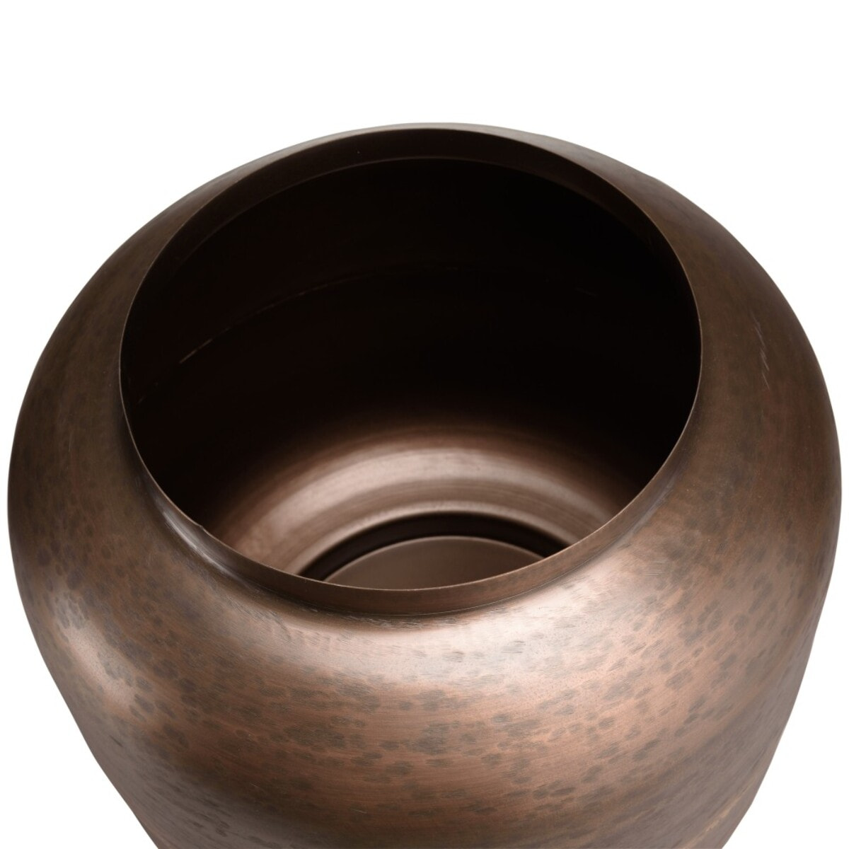 JOHAN - Vase largeur 40cm hauteur 38.5cm acier couleur bronze cuivré