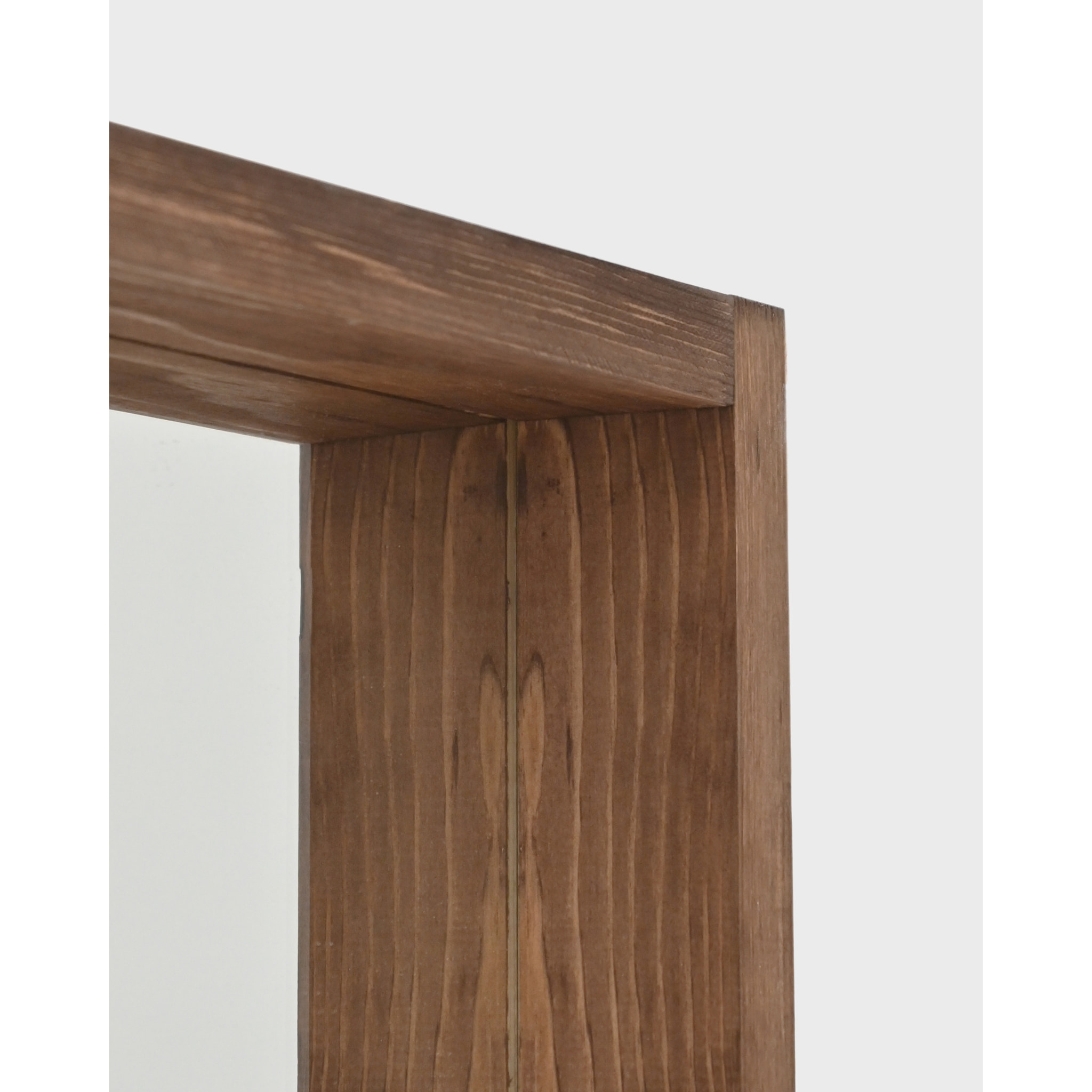 Miroir effet bois massif ton chêne foncé en différentes tailles