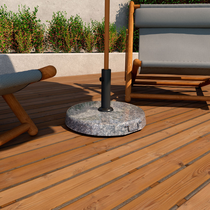 Pietra - Base per Ombrellone da Giardino Rotondo Ø45 cm 25 Kg in Pietra Grigio