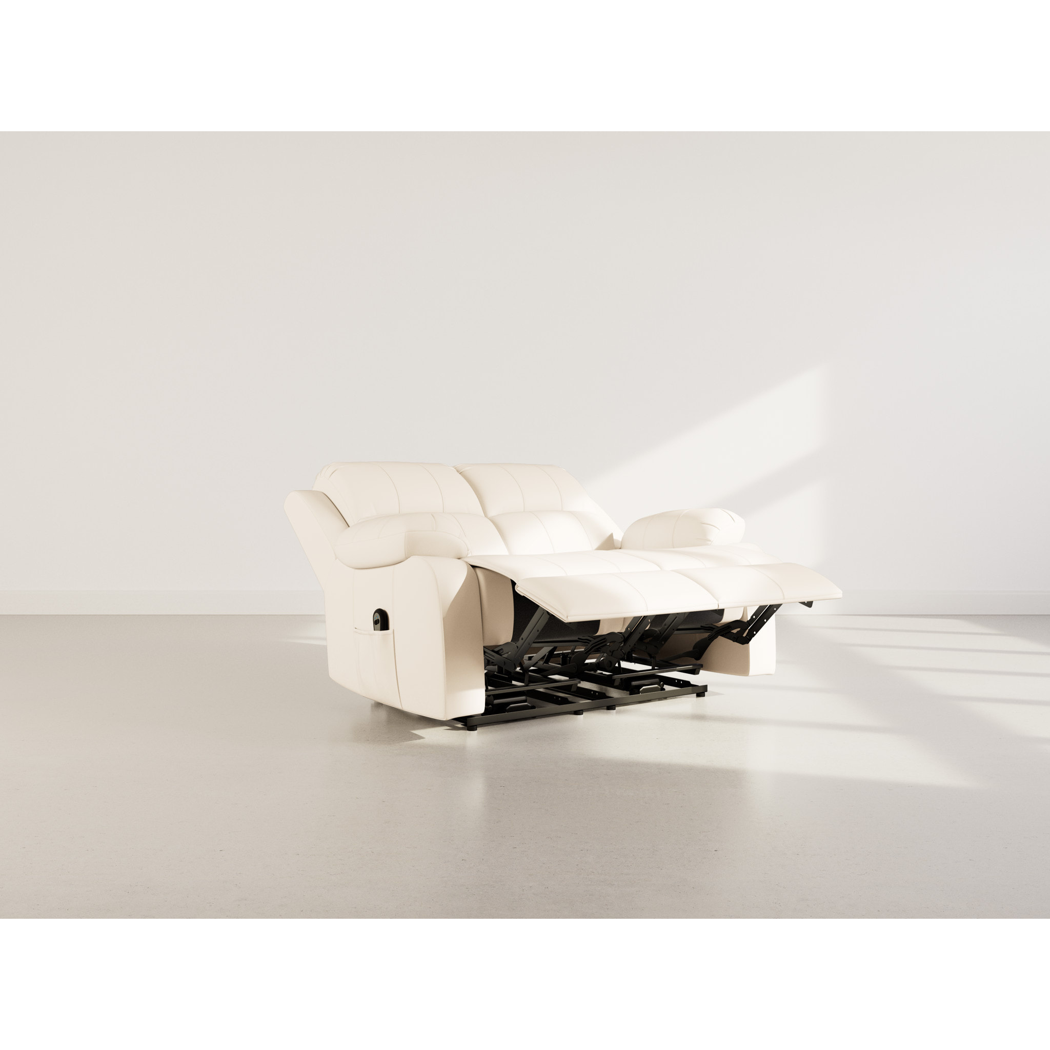 Armand - Canapé 2 places relax électrique en simili - Beige