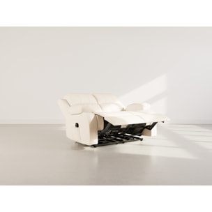 Armand - Canapé 2 places relax électrique en simili - Beige