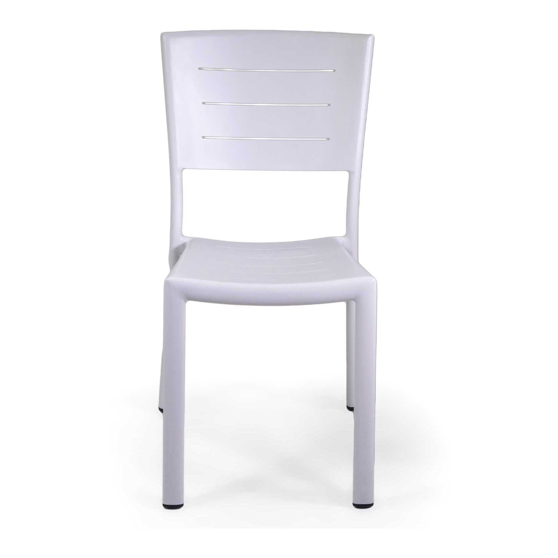 Sedia Vacchetti Delta in alluminio bianco cm45x59,5h85
