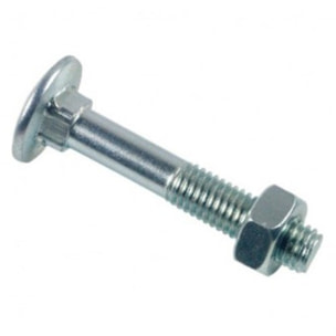 Boulon LENNIE Tête ronde collet carré TRCC - Zingué blanc - Ø12x225 - boite de 12 - BTRCC1222502B