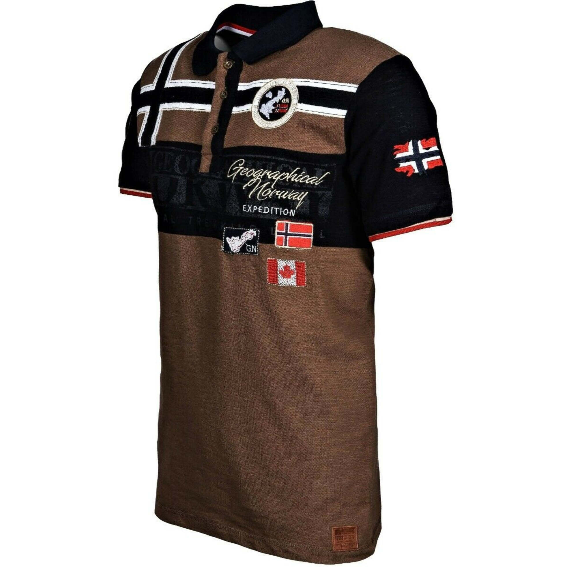 Geographical Norway T-Shirt Uomo JIMDO – Blu, Manica Corta, Scollo A V, 100% Cotone, Taglia S