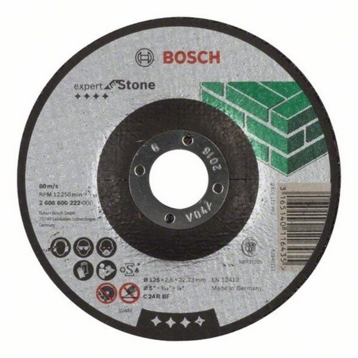Disque EXPERT à tronçonner BOSCH à moyeu déporté Spécial Pierre 125X2.5 MM - 2608600222