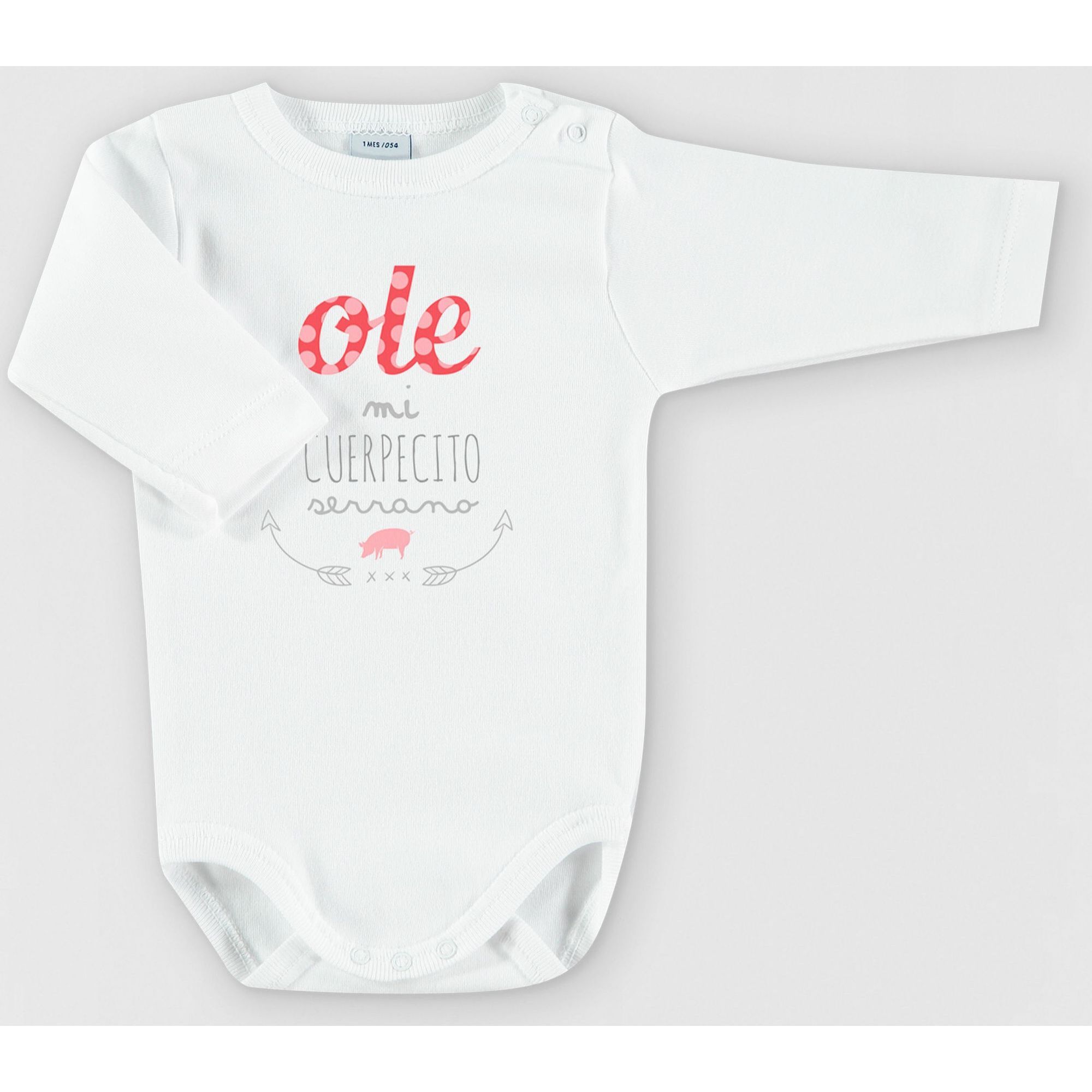 Body bebé manga larga personalizado frases