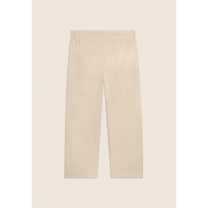 Pantaloni Cropped in Popeline elasticizzato