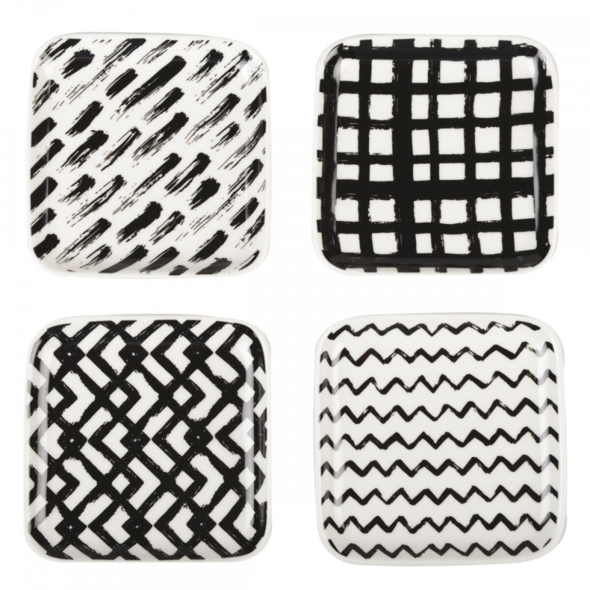 Set 4 coupelles 9.5cm noir & blanc