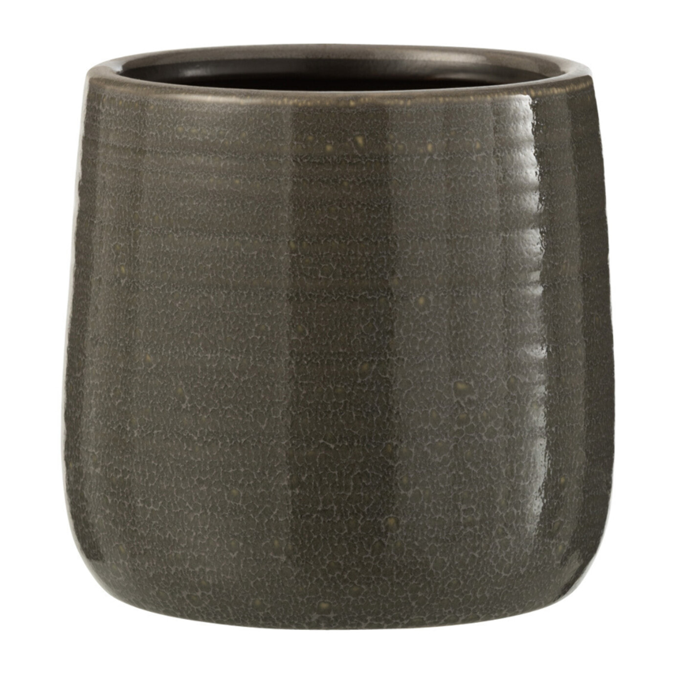 J-Line cache-pot Uni - céramique - grijs - small - 2 pièces -  Ø 12 cm