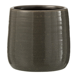J-Line cache-pot Uni - céramique - grijs - small - 2 pièces -  Ø 12 cm