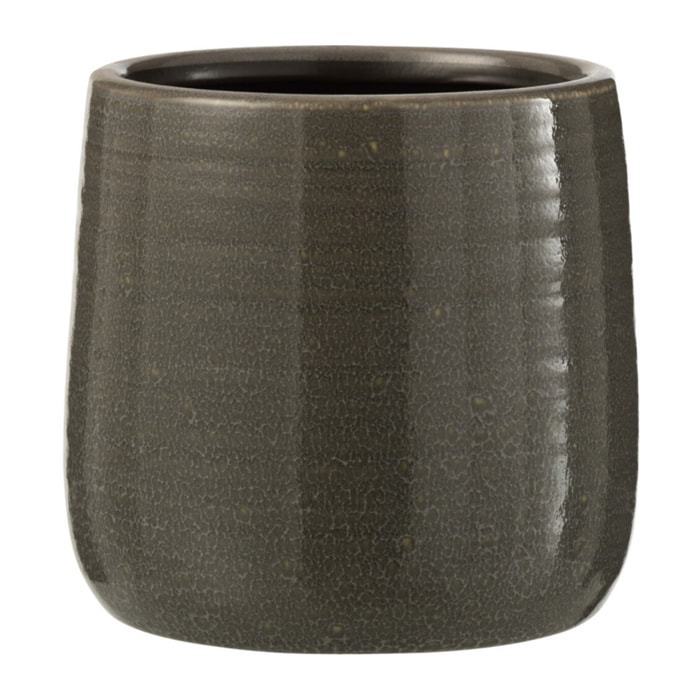 J-Line cache-pot Uni - céramique - grijs - small - 2 pièces -  Ø 12 cm