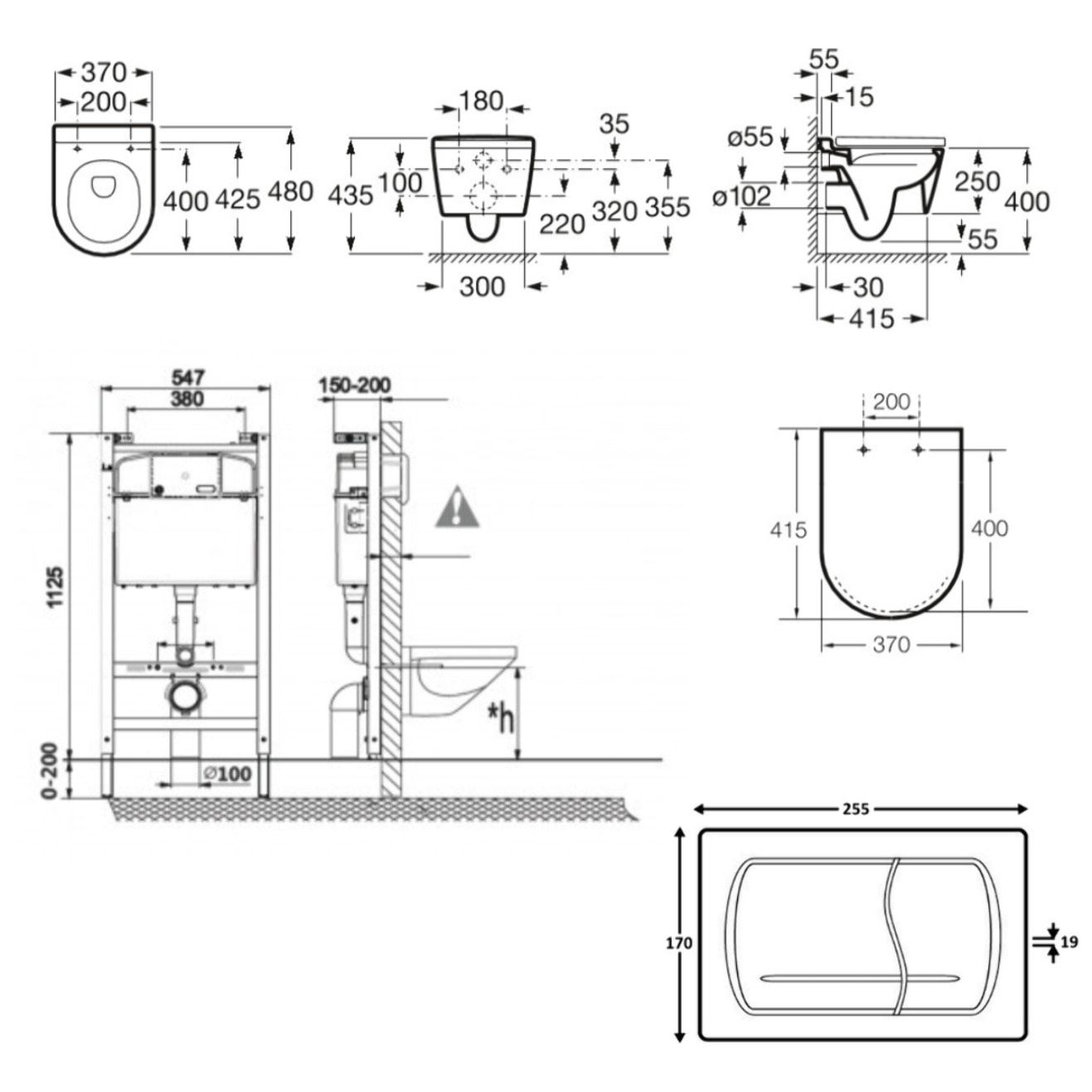 Active Pack WC bâti-support + WC suspendu sans bride Roca + abattant SoftClose déclipsable + plaque blanche (ROAROISBMR01-IN)
