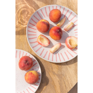 J-Line Assiette Ligne Porcelaine Rose Small