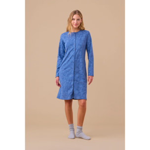 Camicia da notte donna caldo cotone con apertura frontale articolo flory Noidinotte