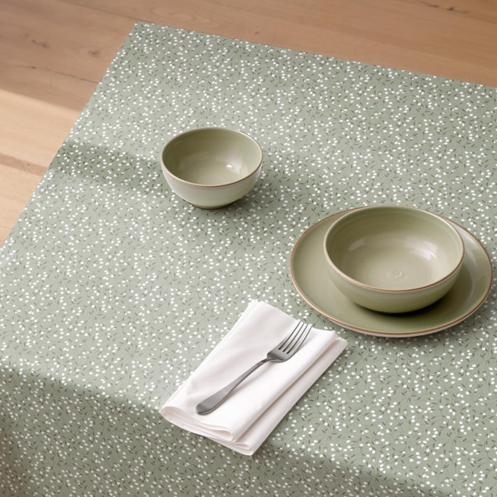 Nappe anti-taches LUCA VERT - en 100 % coton
