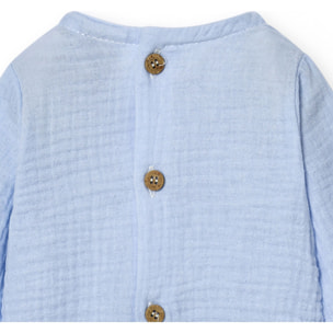 Body bebé manga larga bambula botones