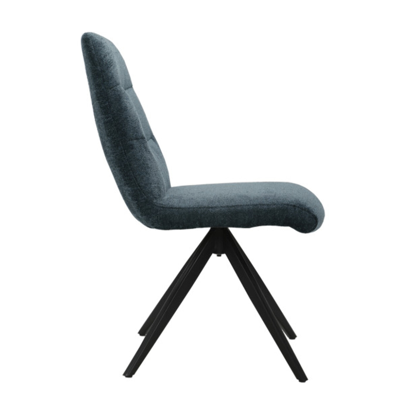 Chaise rotative 360° capitonnée en tissu et pieds métal - 3 coloris - LILA