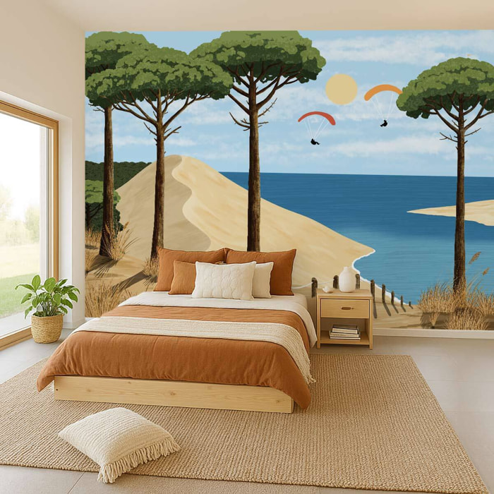 Papier peint panoramique Parapente sur la dune  Intissé