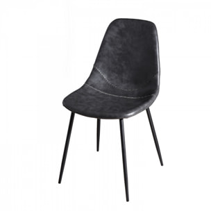 AUGUSTIN - Lot de 2 chaises JOHN noires