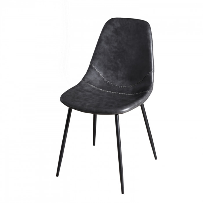 AUGUSTIN - Lot de 2 chaises JOHN noires