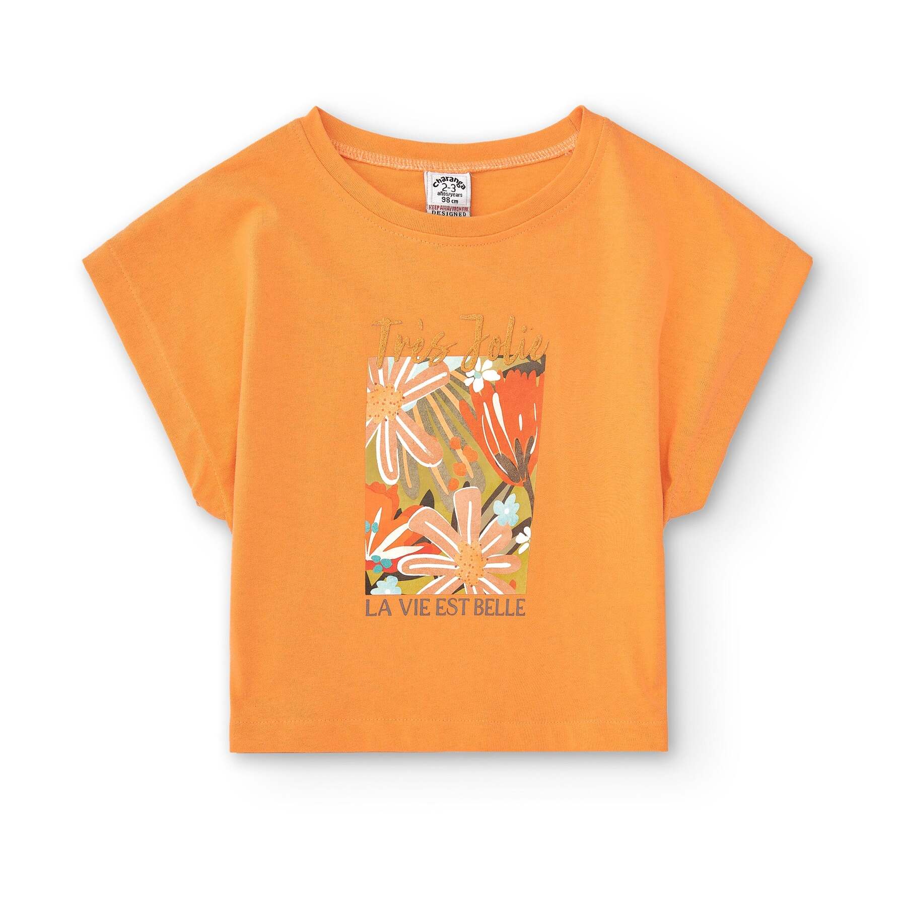 Camiseta de niña naranja