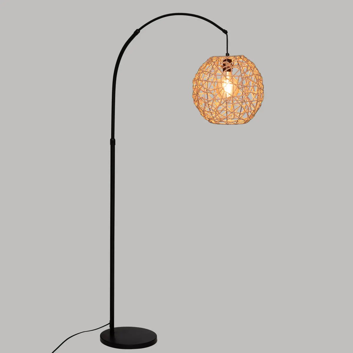 Lampadaire arc "Raahe" - noir - métal H180 cm