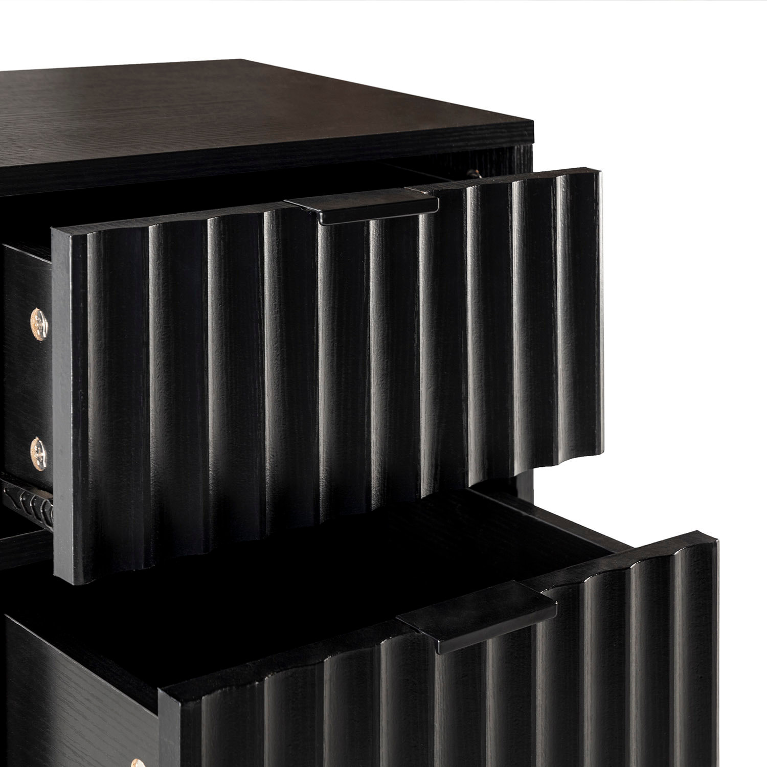 Mesita de noche Lluvia 2 cajones color Negro