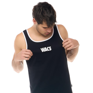 Camiseta de tirantes Leone 1947 Apparel con escote en contraste y estampado WACS. Ligera.