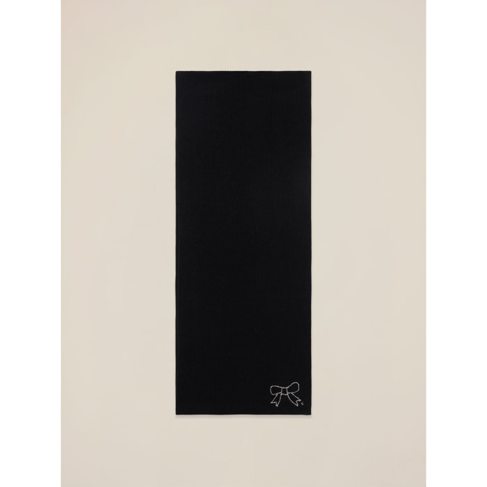 Oltre - Bufanda de punto con cristales - Negro