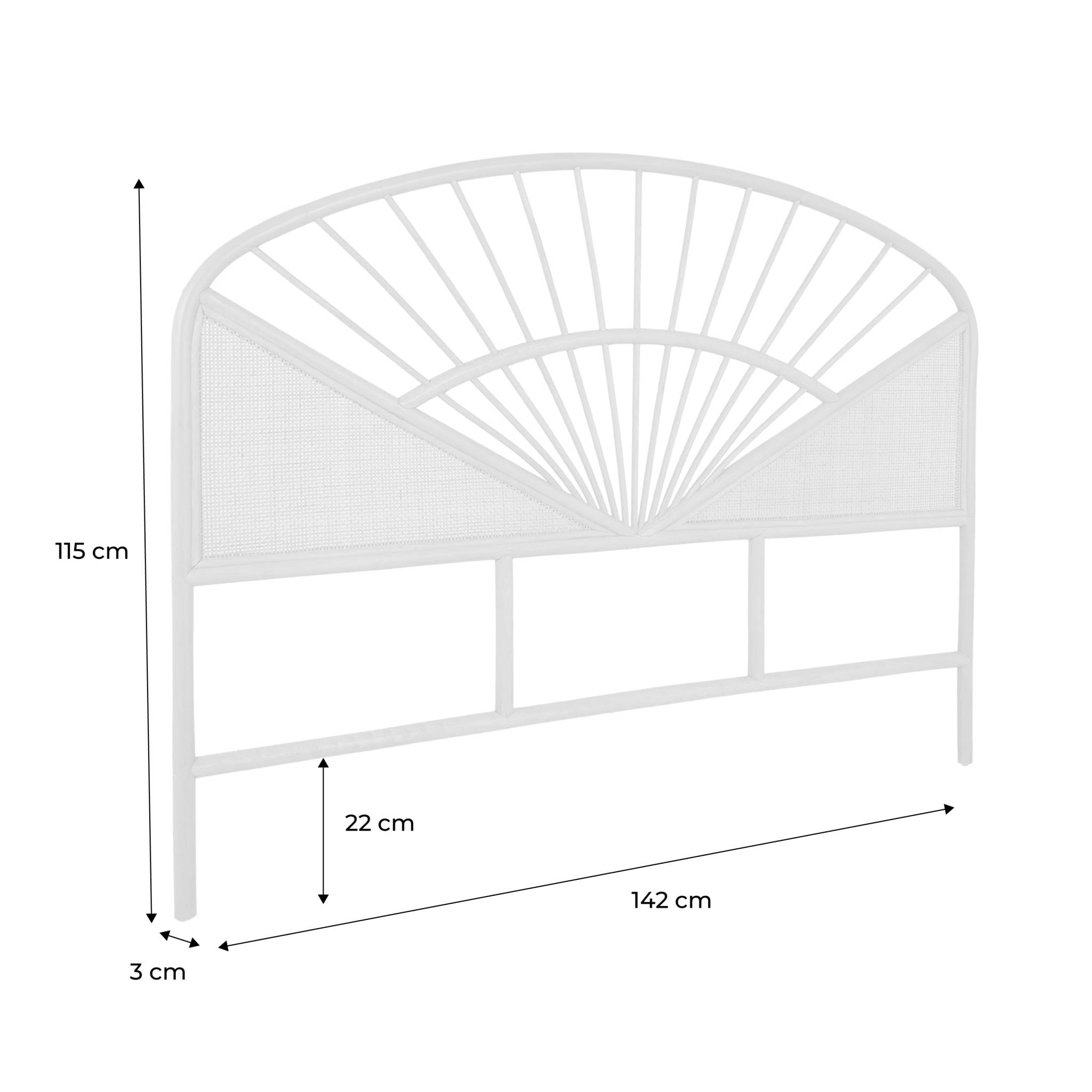 Tête de lit bohème rotin naturel et cannage TOMIA