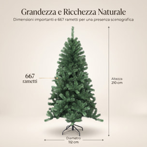 Albero di Natale artificiale in PVC e acciaio - VERDE