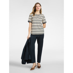 Elena Mirò - Pantaloni dritti in raso stretch - Blu