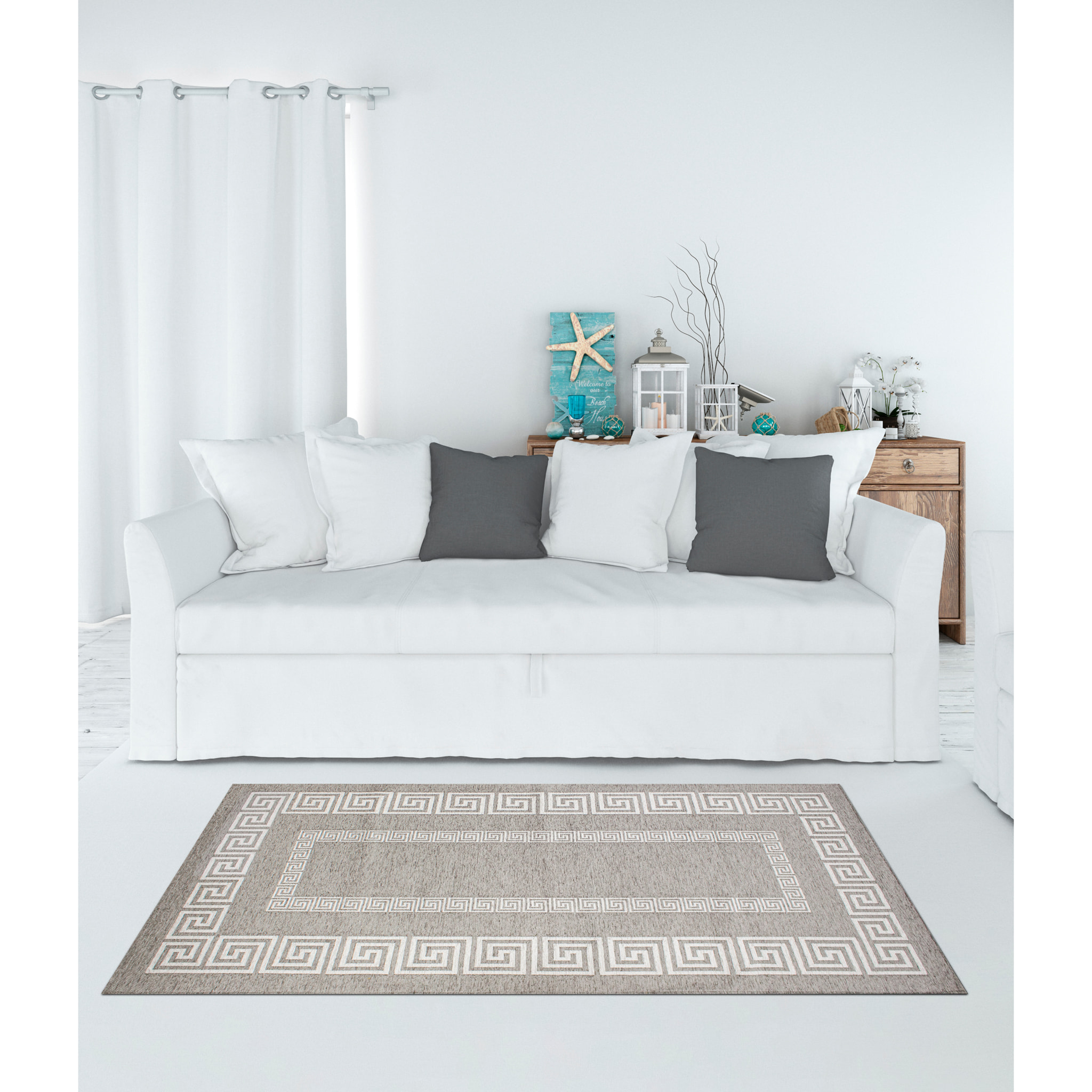 TAPPETO ARREDO ATENE GRIGIO TITANIO CON FONDO ANTISCIVOLO