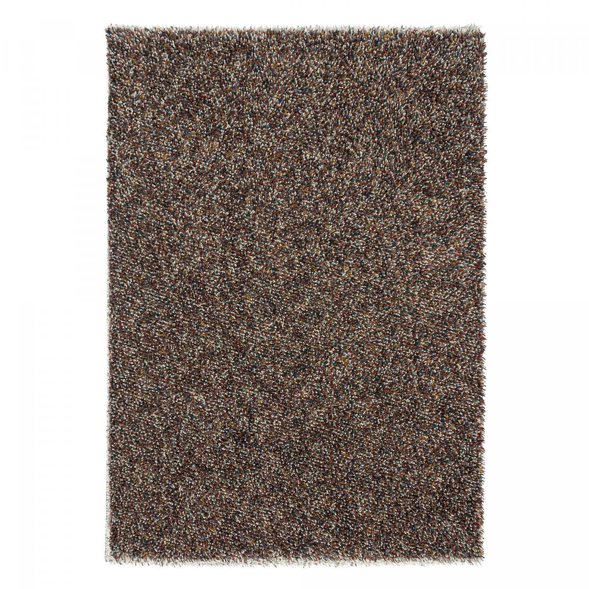 Tapis longs poils shaggy tissé en laine motif faux uni ULYO