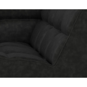 Alya - canapé modulable d'angle réversible 4 places en simili - Noir