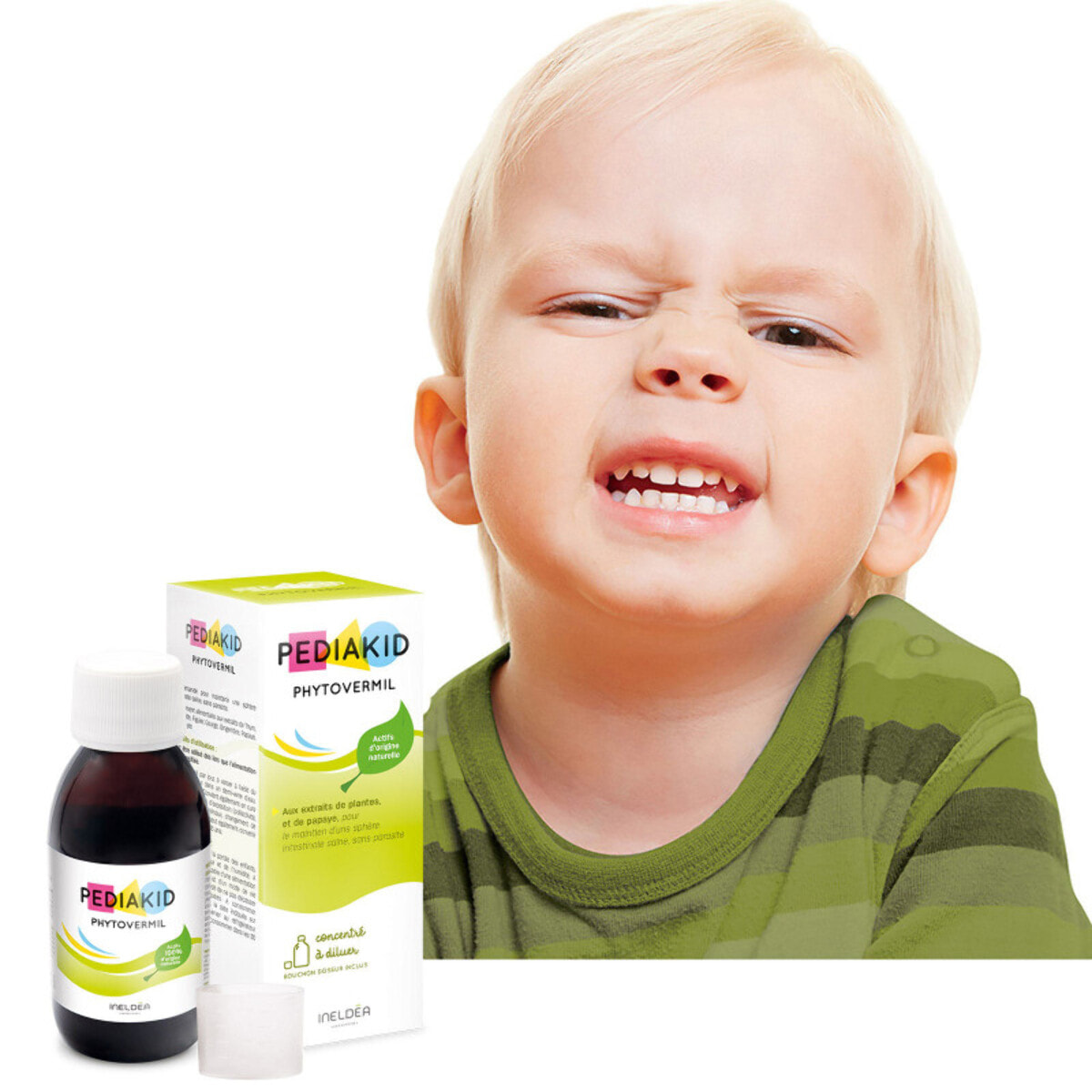 PEDIAKID - Phytovermil - Complément Alimentaire Naturel -Contribue au Maintien d'une Sphère Intestinale Saine - Bouchon Doseur Inclus - Arôme Fruits Rouges - Lot de 3 Flacons de 125 ml
