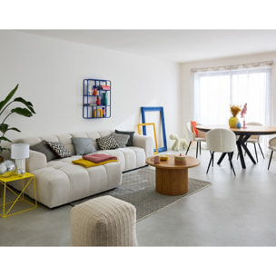 Ray - canapé d'angle gauche - 4 places - en tissu texturé - Beige