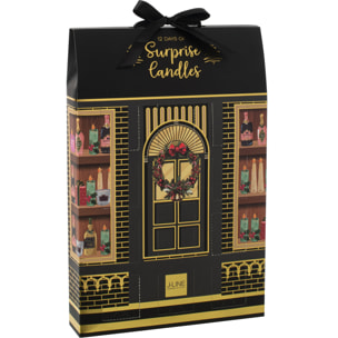 J-Line bougie parfumée Surprise Window - noir/mix - 12 bougies