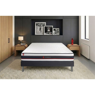 Ensemble Matelas Sommier 90x200 cm - Sommier Noir (en kit) - Form