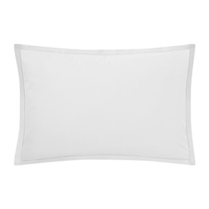 Parure de lit Housse de couette + taies rectangles unie en coton, Made in France, TOUT DOUX , Blanc