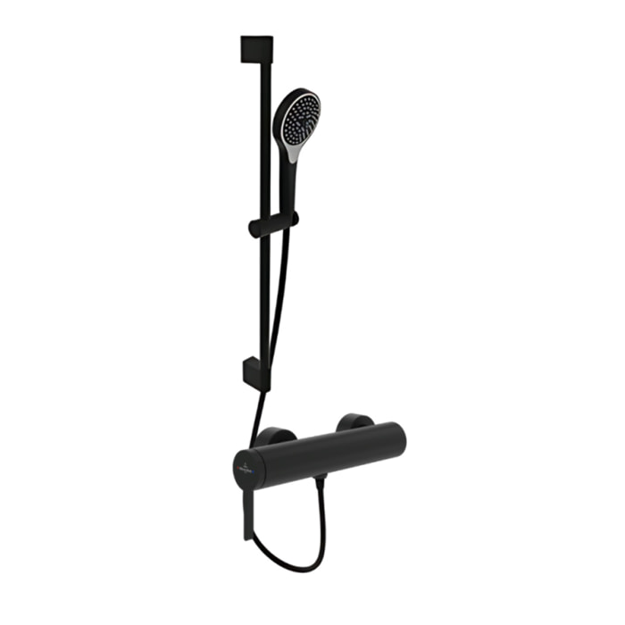 Mitigeur mécanique douche Dawn Noir mat + Ensemble de douche Verve Showers 3 jets Noir mat